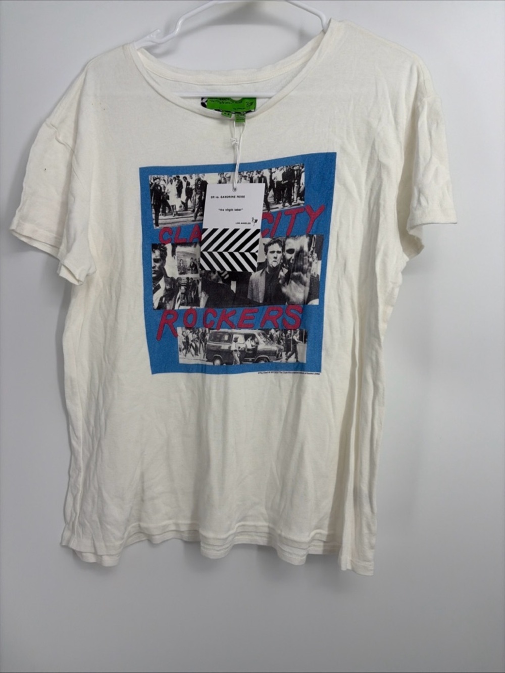 Sandrine Rose White Band Tee Pullover Sz M The Clash Free People Collab
